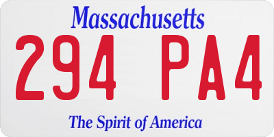 MA license plate 294PA4