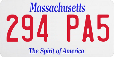 MA license plate 294PA5