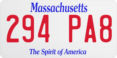 MA license plate 294PA8