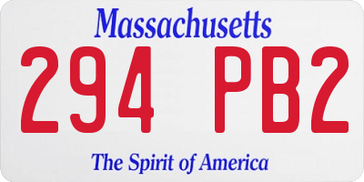 MA license plate 294PB2