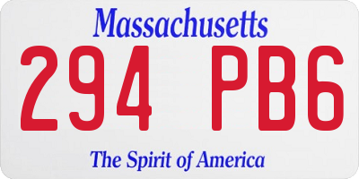 MA license plate 294PB6