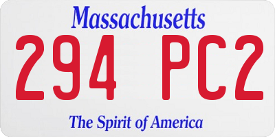 MA license plate 294PC2