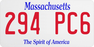 MA license plate 294PC6