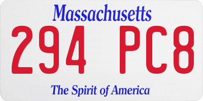 MA license plate 294PC8