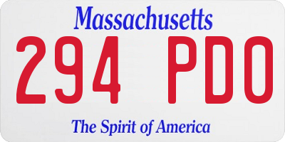 MA license plate 294PD0
