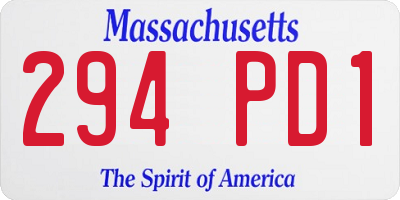 MA license plate 294PD1