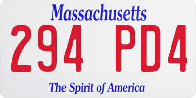 MA license plate 294PD4