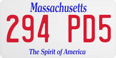 MA license plate 294PD5