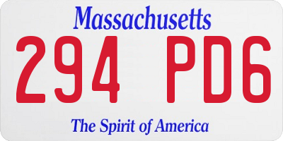 MA license plate 294PD6