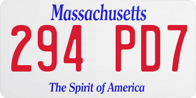 MA license plate 294PD7