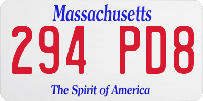 MA license plate 294PD8
