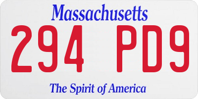 MA license plate 294PD9