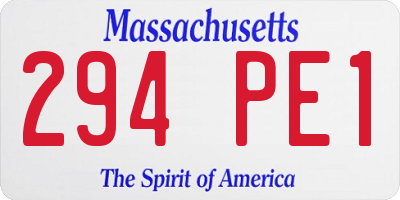 MA license plate 294PE1