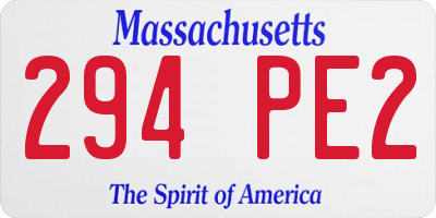 MA license plate 294PE2