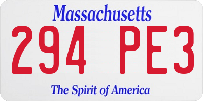 MA license plate 294PE3