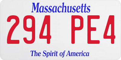 MA license plate 294PE4