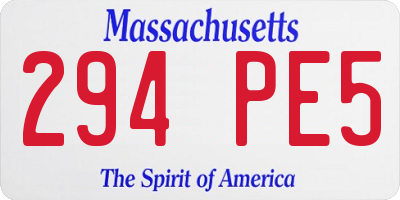 MA license plate 294PE5