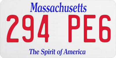 MA license plate 294PE6