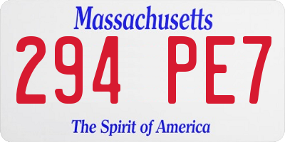 MA license plate 294PE7