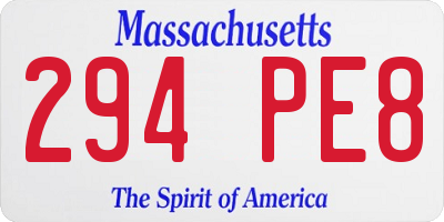 MA license plate 294PE8