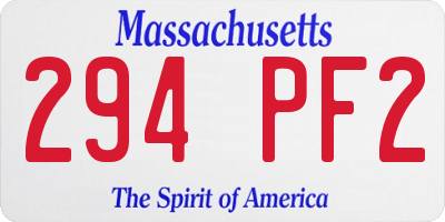 MA license plate 294PF2