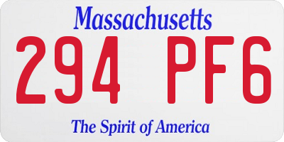MA license plate 294PF6