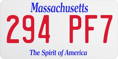 MA license plate 294PF7
