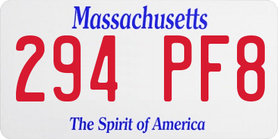 MA license plate 294PF8