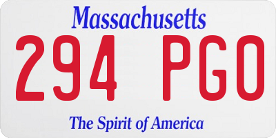 MA license plate 294PG0