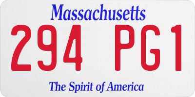 MA license plate 294PG1