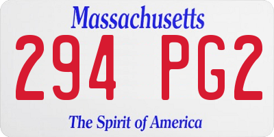 MA license plate 294PG2