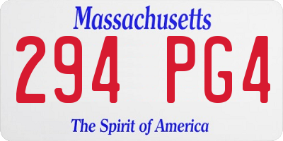 MA license plate 294PG4