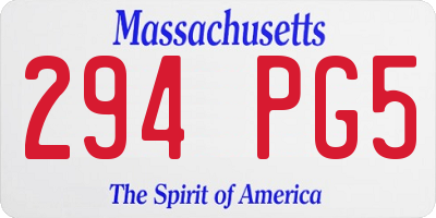 MA license plate 294PG5