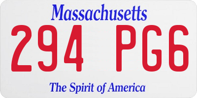 MA license plate 294PG6