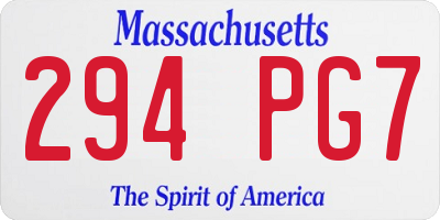 MA license plate 294PG7