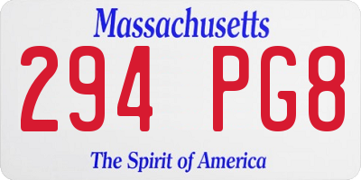 MA license plate 294PG8