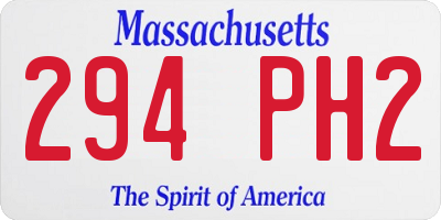 MA license plate 294PH2