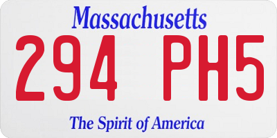 MA license plate 294PH5