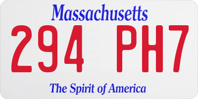 MA license plate 294PH7