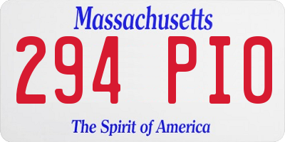 MA license plate 294PI0