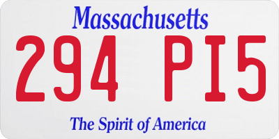 MA license plate 294PI5