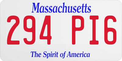 MA license plate 294PI6