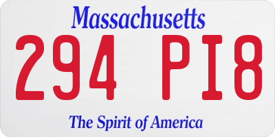 MA license plate 294PI8