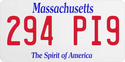 MA license plate 294PI9