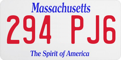 MA license plate 294PJ6