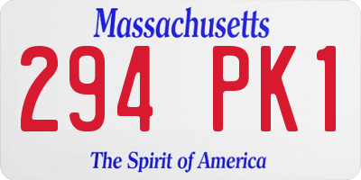 MA license plate 294PK1