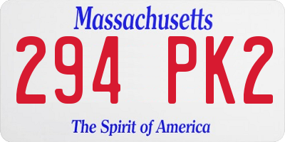 MA license plate 294PK2