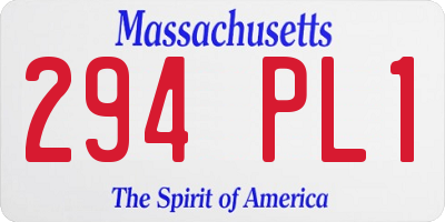 MA license plate 294PL1