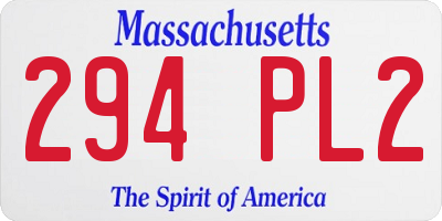 MA license plate 294PL2
