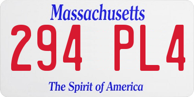 MA license plate 294PL4